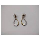 .925/sterling silver steel pierced dangle earrings, ring, and CZ choker necklace