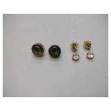 .925/sterling silver toggle bracelet, 2 pierced earrings, 3 rings