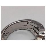 .925/sterling silver toggle bracelet, 2 pierced earrings, 3 rings