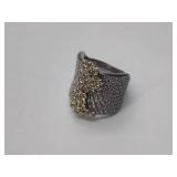 .925/sterling silver toggle bracelet, 2 pierced earrings, 3 rings