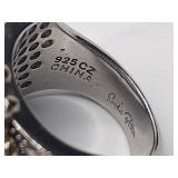 .925/sterling silver toggle bracelet, 2 pierced earrings, 3 rings