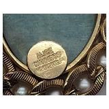 Alice Caviness pin with pearls and possibly Jodeite gem1/20 12k gold filled
