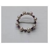 14k cross necklace in box, diamond tie tack, 14k gold necklace, 12k gold filled broach with pearls