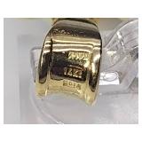 14K gold necklace pendant with large pearl. Marked Vior Italy. 12 grams