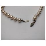 3 pearl necklaces. 29”, 24”, and 19” 