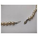 3 pearl necklaces. 29”, 24”, and 19” 