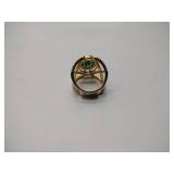 4 .925/sterling silver rings with colored center stones