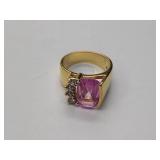 4 .925/sterling silver rings with colored center stones