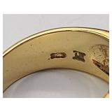 4 .925/sterling silver rings with colored center stones