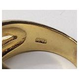 4 .925/sterling silver rings with colored center stones