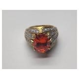 4 .925/sterling silver rings with colored center stones