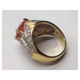 4 .925/sterling silver rings with colored center stones