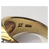 4 .925/sterling silver rings with colored center stones