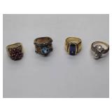 4 .925 rings with colored stones or pearls