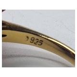 4 .925 rings with colored stones or pearls