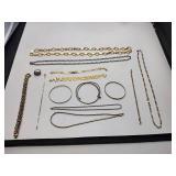 Most items in lot are .925/sterling silver. Necklaces, ring, and bracelets.