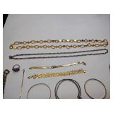 Most items in lot are .925/sterling silver. Necklaces, ring, and bracelets.