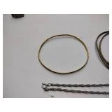 Most items in lot are .925/sterling silver. Necklaces, ring, and bracelets.