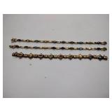 (3) .925/sterling silver bracelets with colored gem stones