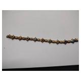 (3) .925/sterling silver bracelets with colored gem stones