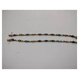 (3) .925/sterling silver bracelets with colored gem stones