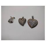 .925/sterling silver pierced earrings, bracelets, necklace chains, and necklace pendants