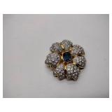 6 Broaches (one marked 12KT)and 1 set of pierced earrings