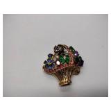 6 Broaches (one marked 12KT)and 1 set of pierced earrings