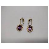 6 Broaches (one marked 12KT)and 1 set of pierced earrings