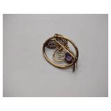 6 Broaches (one marked 12KT)and 1 set of pierced earrings