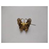 6 Broaches (one marked 12KT)and 1 set of pierced earrings