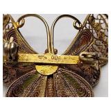 6 Broaches (one marked 12KT)and 1 set of pierced earrings