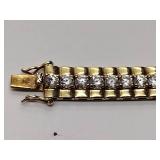 (2) .925/sterling silver 7” tennis bracelets  and 1 set of cz .925/sterling silver pierced hoop earrings