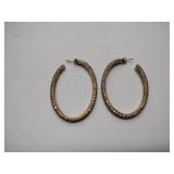 (2) .925/sterling silver 7” tennis bracelets  and 1 set of cz .925/sterling silver pierced hoop earrings