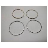 (6) .925 sterling silver bangle stacking bracelets