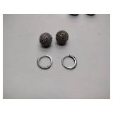 .925/sterling silver 2 bracelets, 1 bracelet is 8”, 4 sets of sterling pierced earrings