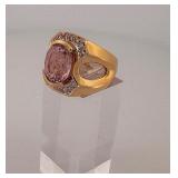 14Kt gold and diamond ring 13 g. Size 7 3/4