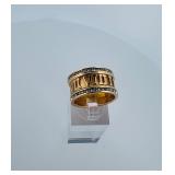 (4) .925 rings: Roman numeral ring size 8.25; pink ring size 7; other two are size 9.25