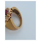 (4) .925 rings: Roman numeral ring size 8.25; pink ring size 7; other two are size 9.25