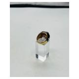 (3).925 rings: spoon ring size 6, jeweled ring size 7, blue with red stone Italy size 7