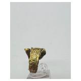 (3).925 rings: spoon ring size 6, jeweled ring size 7, blue with red stone Italy size 7