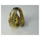 (3).925 rings: spoon ring size 6, jeweled ring size 7, blue with red stone Italy size 7