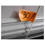 Queen size 4-poster canopy wood bed. Custom made skirt included.