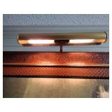 Queen size 4-poster canopy wood bed. Custom made skirt included.