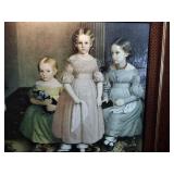 Queen size 4-poster canopy wood bed. Custom made skirt included.