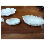 Lenox: Creamer & Sugar bowl;  Bowls: round cabbage leaf, (2) oblong Leaf shaped , (16) napkin rings