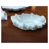 Lenox: Creamer & Sugar bowl;  Bowls: round cabbage leaf, (2) oblong Leaf shaped , (16) napkin rings