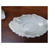 Lenox: Creamer & Sugar bowl;  Bowls: round cabbage leaf, (2) oblong Leaf shaped , (16) napkin rings