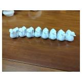 Lenox: Creamer & Sugar bowl;  Bowls: round cabbage leaf, (2) oblong Leaf shaped , (16) napkin rings