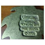 Williamsburg Virginia MetalCrafters: (2) 1999 trivets; 2001 door stop; Skelton key